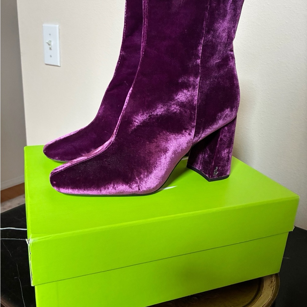 Sam Edelman NWT Codie - Orchid Velvet Ankle Boots - Picture 9 of 9